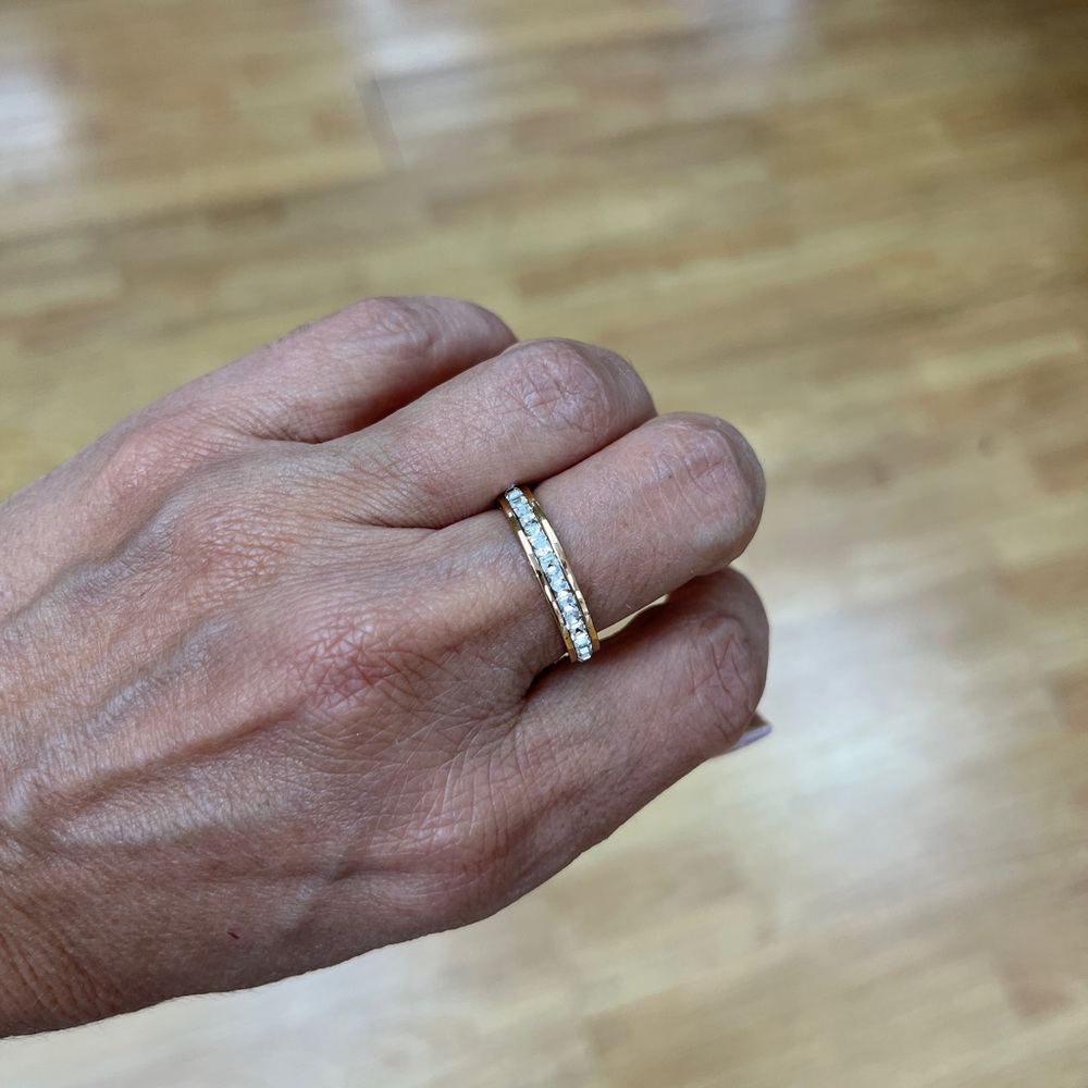 4mm Yellow Gold Plated Titanium Wedding Band - Picture 4 of 11